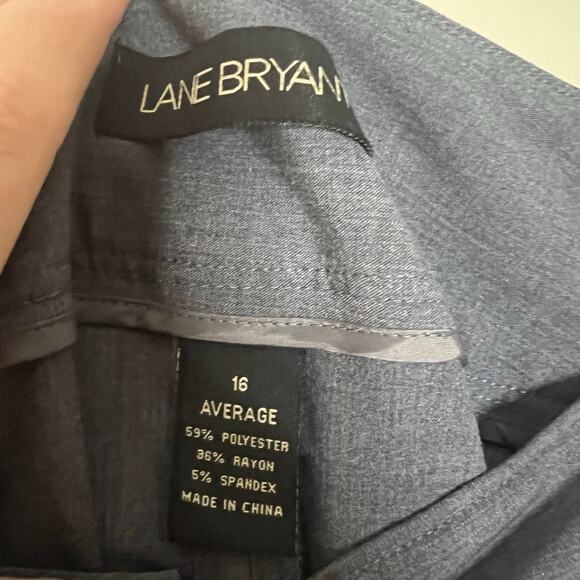 LANE BRYANT GRAY CUFFED WIDE LEG TROUSER PANTS SIZE 16 AVERAGE - Picture 4 of 5